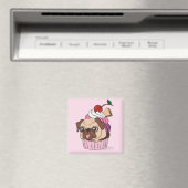 Cupcake Pug Magneet (Insitu (Vaatwasser))