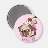 Cupcake Pug Magnet (Voorkant / Achterkant)