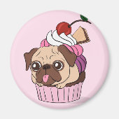 Cupcake Pug Magnet (Voorkant)