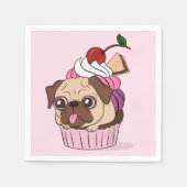 Cupcake Pug Servet (Voorkant)