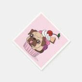 Cupcake Pug Servet (Hoek)