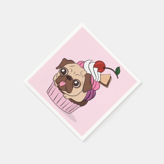 Cupcake Pug Servet (Hoek)