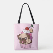 Cupcake Pug Tote Bag (Achterkant)