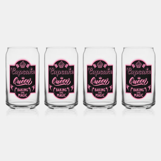 Cupcake Queen Blikvorm Glas (Achterkant)