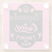 Cupcake Queen Glazen Onderzetter (Achterkant)