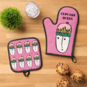 Cupcake Queen Ovenwant & Pannenlap Set (Top down)