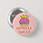Cupcake Queen Ronde Button 5,7 Cm (Voorkant /achterkant)