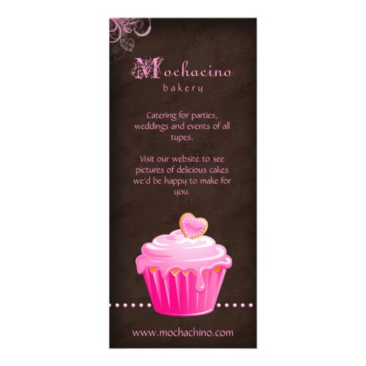 Cupcake Rack Kaart Brochure Schattige Roze (Voorkant)