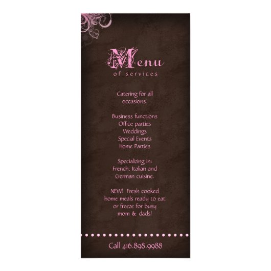 Cupcake Rack Kaart Brochure Schattige Roze (Achterkant)