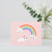 Cupcake Rainbow Unicorn Briefkaart (Staand voorkant)