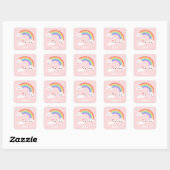 Cupcake Rainbow Unicorn Vierkante Sticker (Vel)