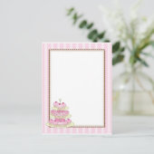 Cupcake rand geel briefkaart (Staand voorkant)