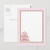 Cupcake rand geel briefkaart (Voorkant / Achterkant)