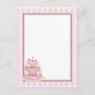 Cupcake rand geel briefkaart