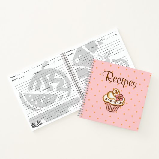 Cupcake Recept Kookboek Gift Notitieboek (Binnen)