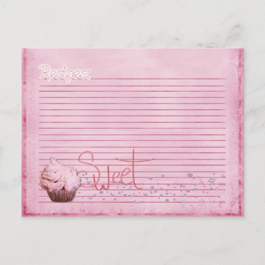 cupcake-receptenkaart briefkaart (Voorkant)