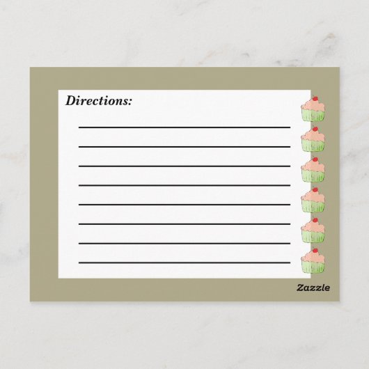 Cupcake Recipe Kaart (Achterkant)