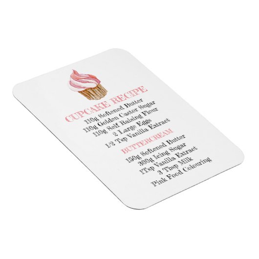 CUPCAKE RECIPE KITCHEN FLEXIBELE FRIDGE MAGNET MAGNEET (Rechterzijde)