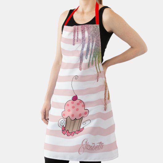 Cupcake, regenboogstrooisel, strips schort (Insitu)