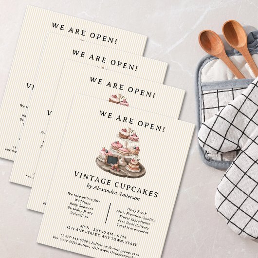  Cupcake Retro Bakkerij Gebak Snoepjes Flyer