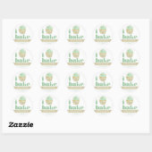 Cupcake Retro Groen Goud Gebak Chef Bake Bold Ronde Sticker (Vel)