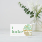 Cupcake Retro Groen Goud Gebak Chef Bake Bold Visitekaartje (Staand voorkant)