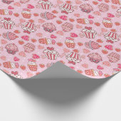Cupcake Retro Valentijns inpakpapier (Hoek)