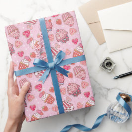 Cupcake Retro Valentijns Verpakkings Papier