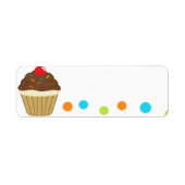 Cupcake Return-adreslabel Etiket (Voorkant)