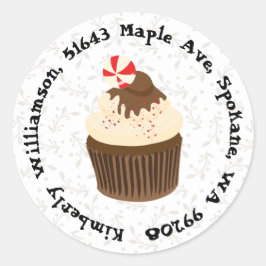 Cupcake Return-adreslabel Ronde Sticker
