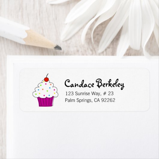 Cupcake Return-adreslabels Etiket (Insitu)