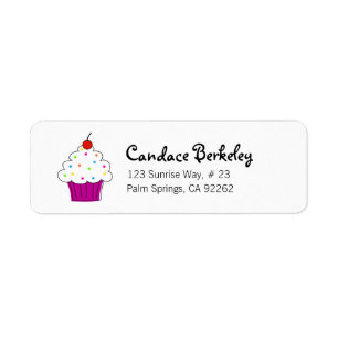 Cupcake Return-adreslabels Etiket