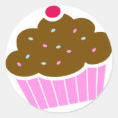Cupcake Ronde Sticker (Voorkant)