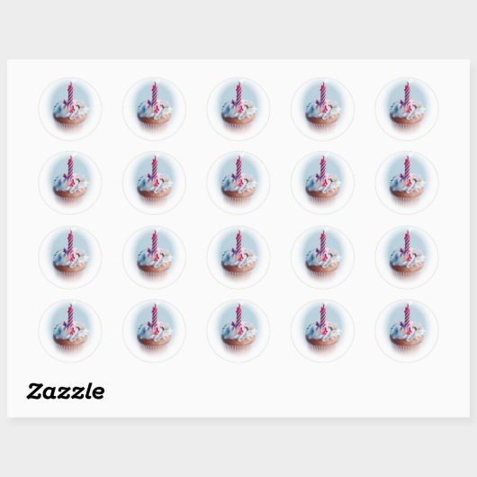 Cupcake Ronde Sticker (Vel)