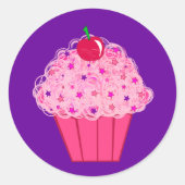 Cupcake Ronde Sticker (Voorkant)