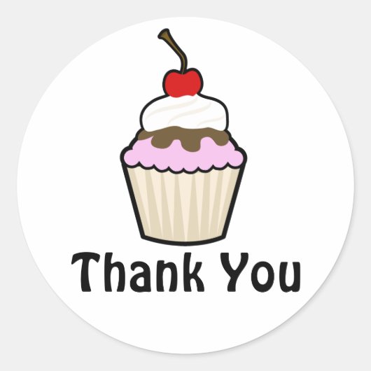 Cupcake Ronde Sticker (Voorkant)