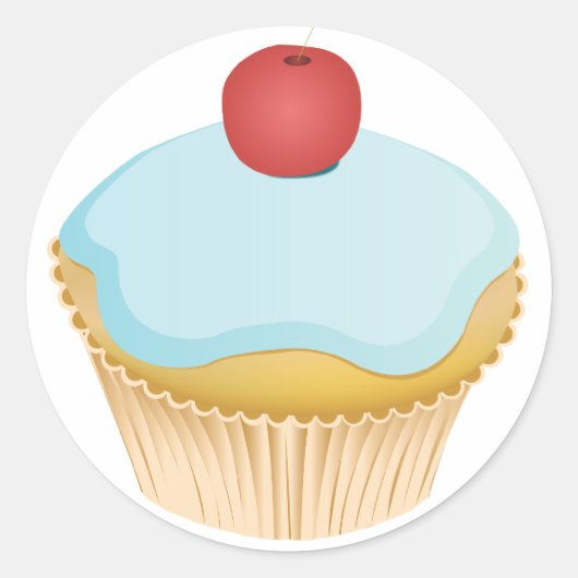 Cupcake Ronde Sticker (Voorkant)
