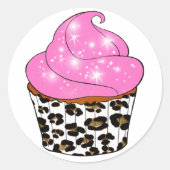 Cupcake Ronde Sticker (Voorkant)