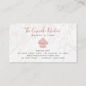 Cupcake Roos Gold Glitter Drift marmer Bakery Chef Klantenkaartje (Achterkant)