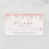 Cupcake Roos Gold Glitter Drift marmer Bakery Chef Klantenkaartje (Voorkant)