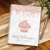 Cupcake Roos Gold Glitter Drift marmer Bakery Chef Notitieboek