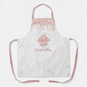 Cupcake Roos Gold Glitter Drift marmer Bakery Chef Schort (Voorkant)
