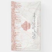 Cupcake Roos Gold Glitter Drift marmer Bakery Chef Spandoek (Verticaal)