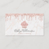 Cupcake Roos Gold Glitter Drift marmer Bakery Chef Visitekaartje (Voorkant)