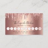 Cupcake Roos Gold Koper Glitter Drift Bakery Chef Klantenkaartje (Voorkant)