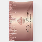 Cupcake Roos Gold Koper Glitter Drift Bakery Chef Spandoek (Verticaal)