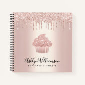 Cupcake Roos Gold Pastry Bakery Glitter Drivers Notitieboek (Voorkant)