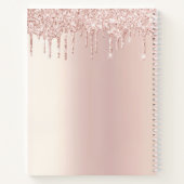 Cupcake roos gouden glitter druppels naam glam mod notitieboek (Achterkant)