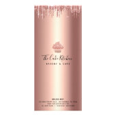 Cupcake Rose Gold Koper Glitter Bakkerij Chef Menu (Achterkant)