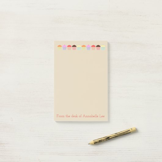 Cupcake Row Post-it® Notes (Op bureau)